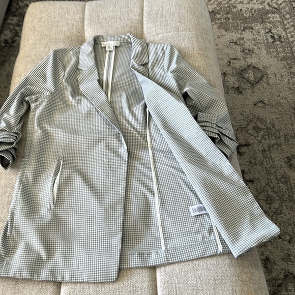 RACHEL ZOE CHECKED  JACKET GREY AND WHITE M - Picture 6 of 8